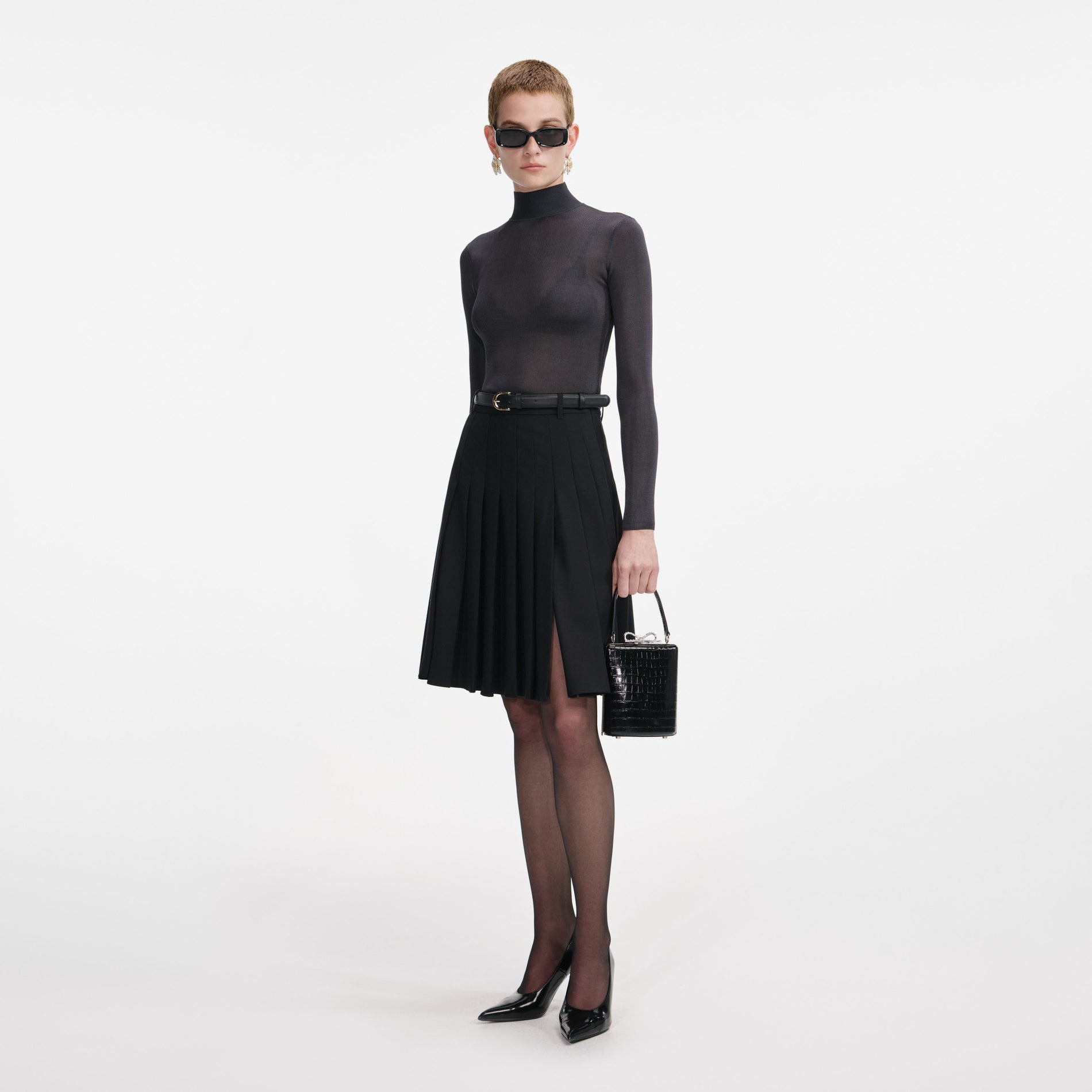 Grey Viscose Knit Top