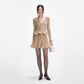 Gold Lurex Peplum Knit Mini Dress