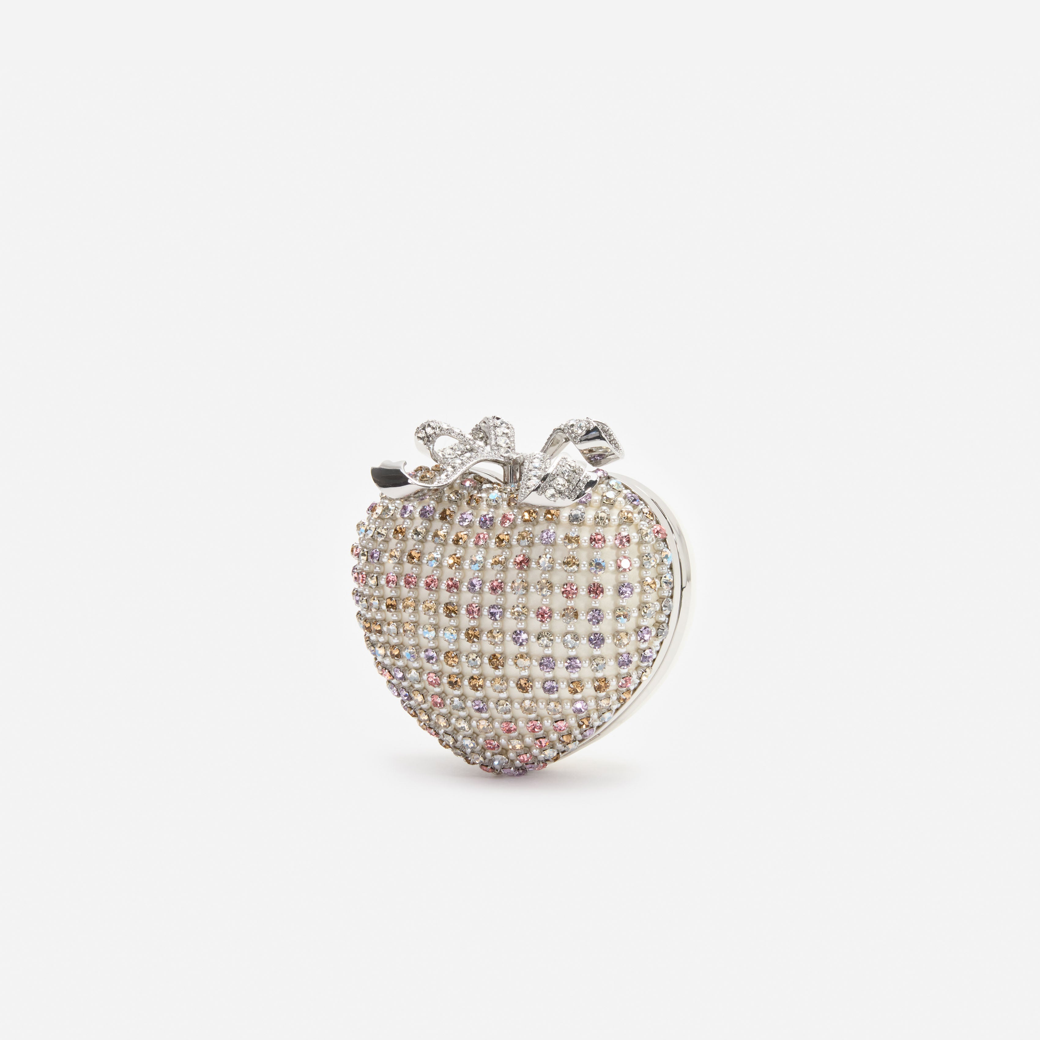 Multi Crystal Heart Clutch Bag – self-portrait
