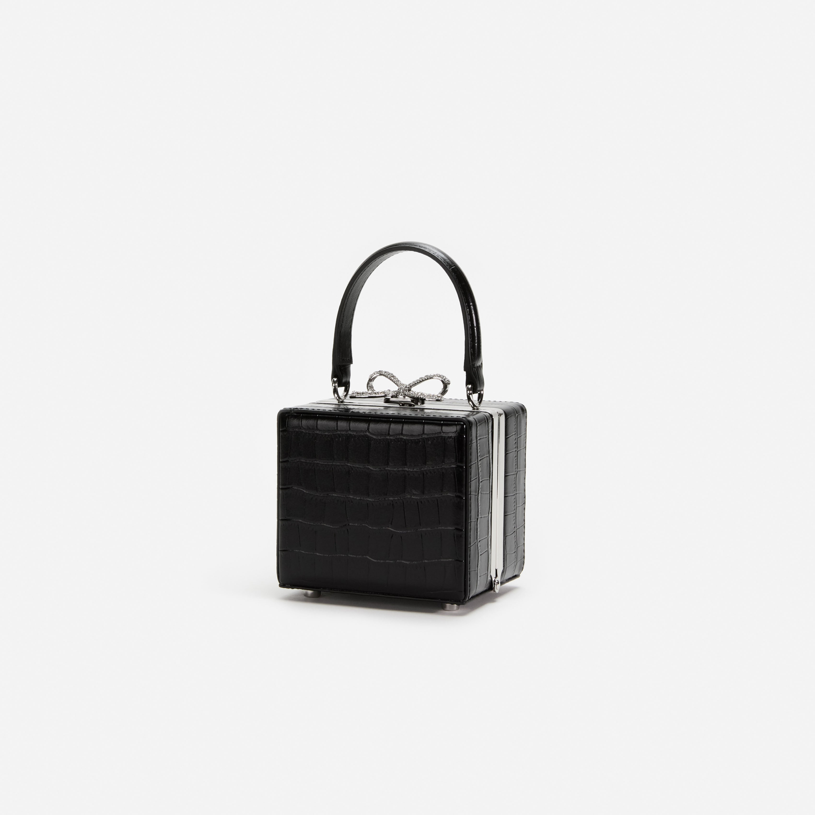 Black Croc Mini Bag – self-portrait