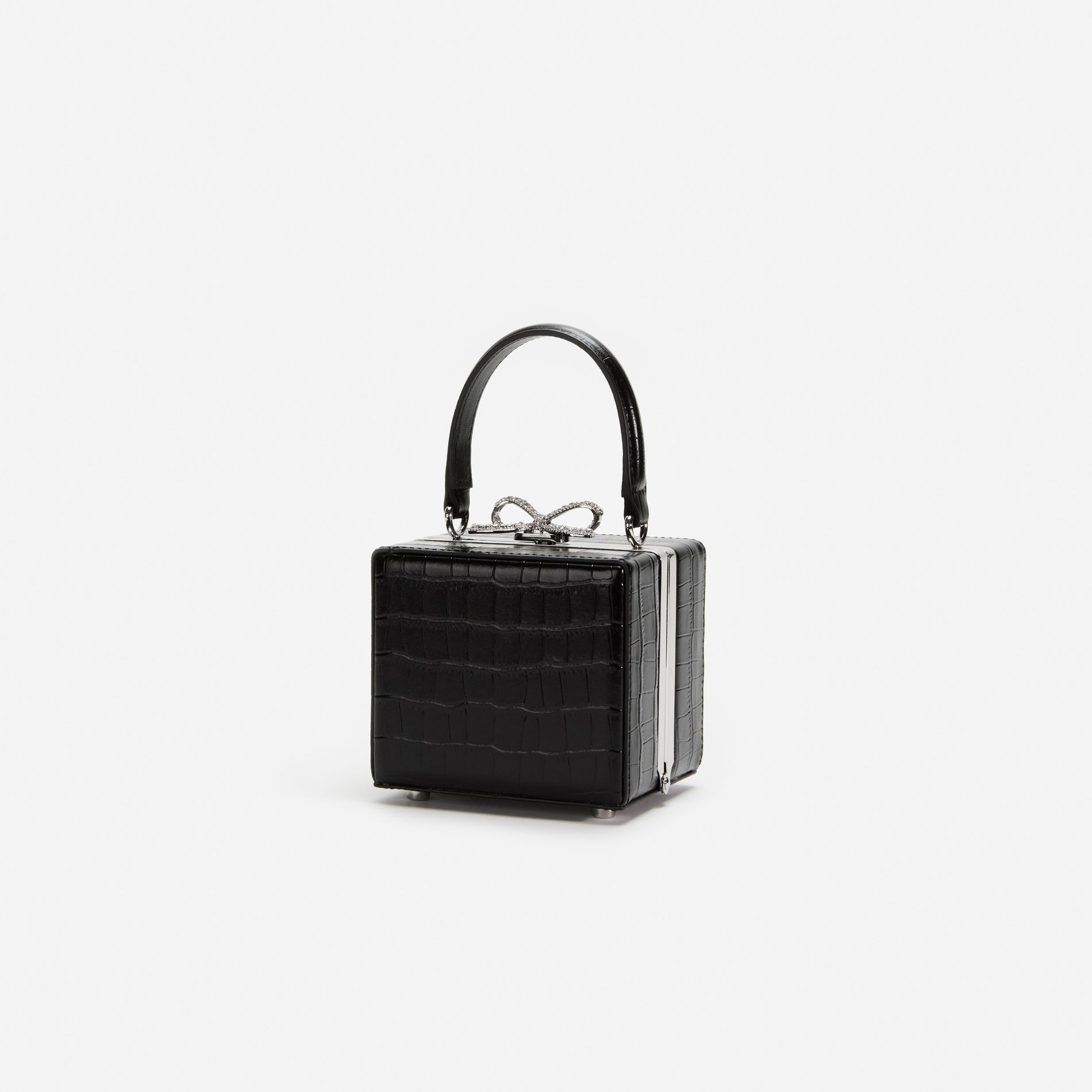 Black Croc Micro Bag