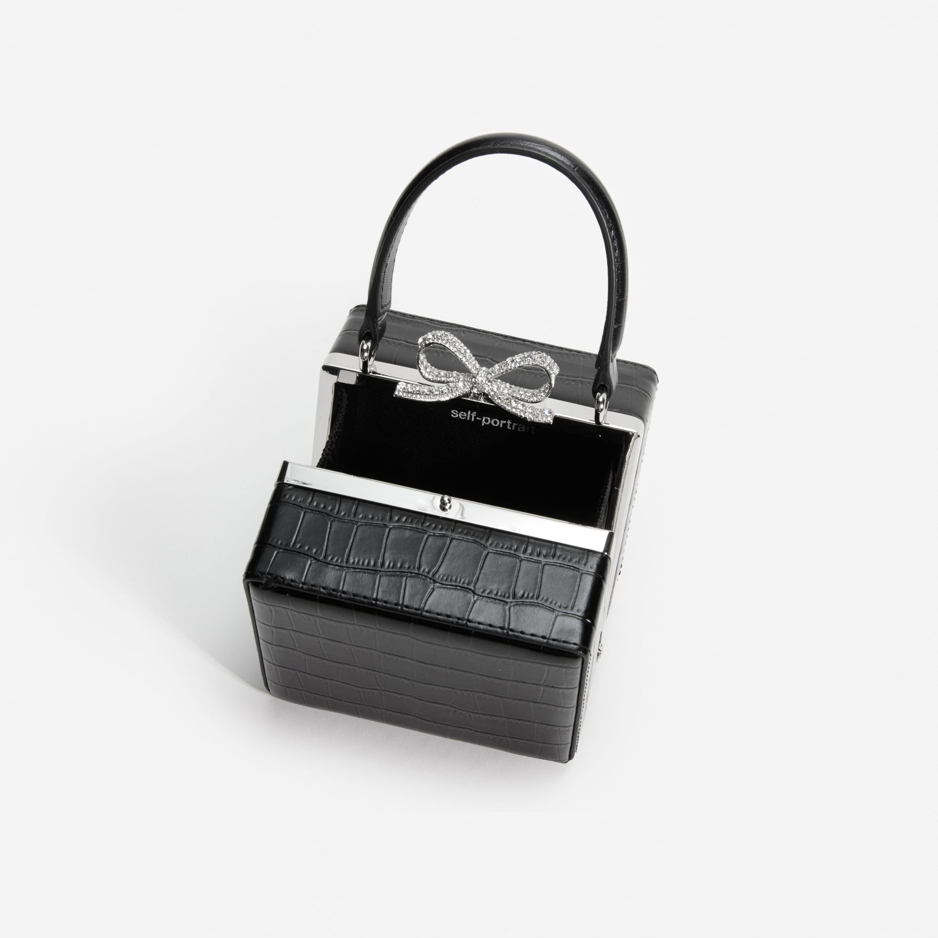Black Croc Micro Bag