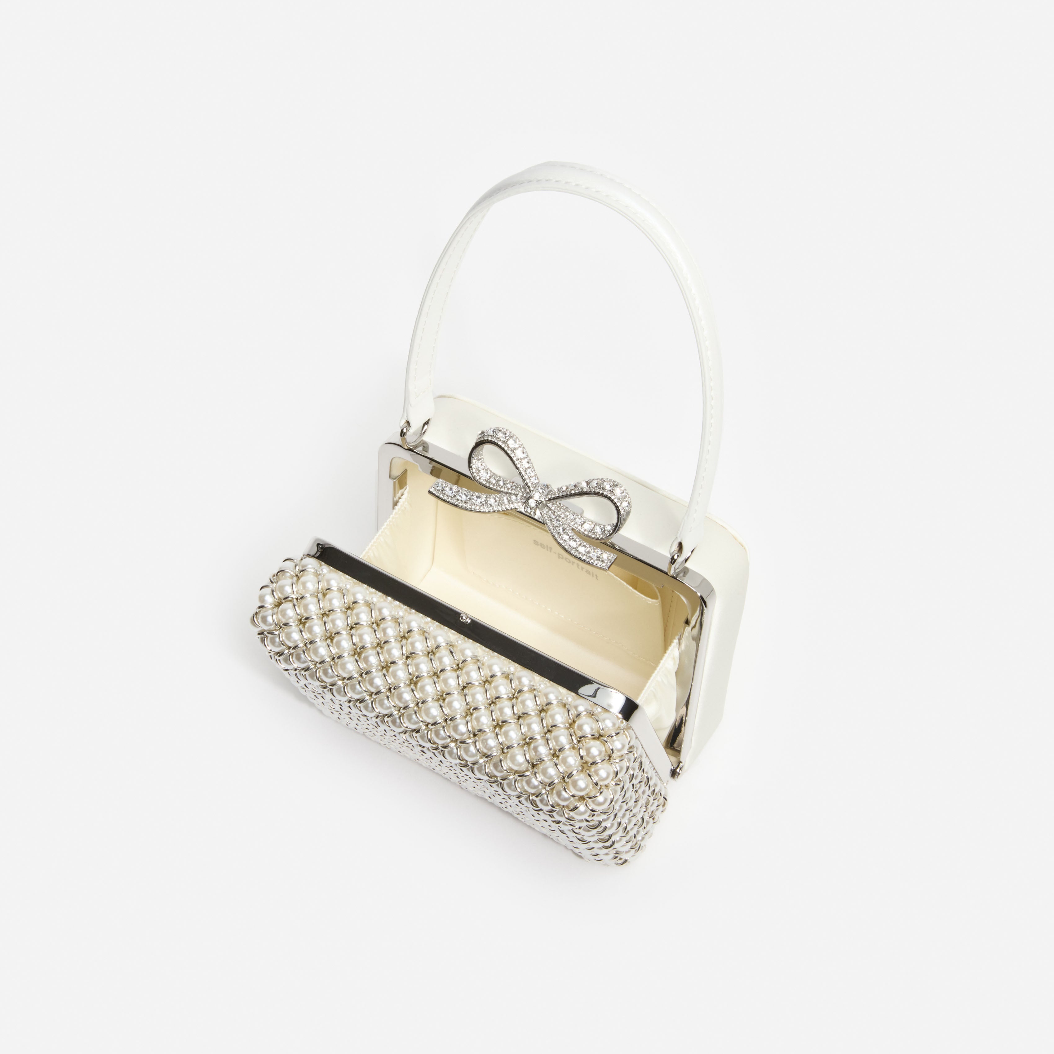 self portrait バッグ Micro crystal-embellished box bag in black - Self Portrait | Mytheresa