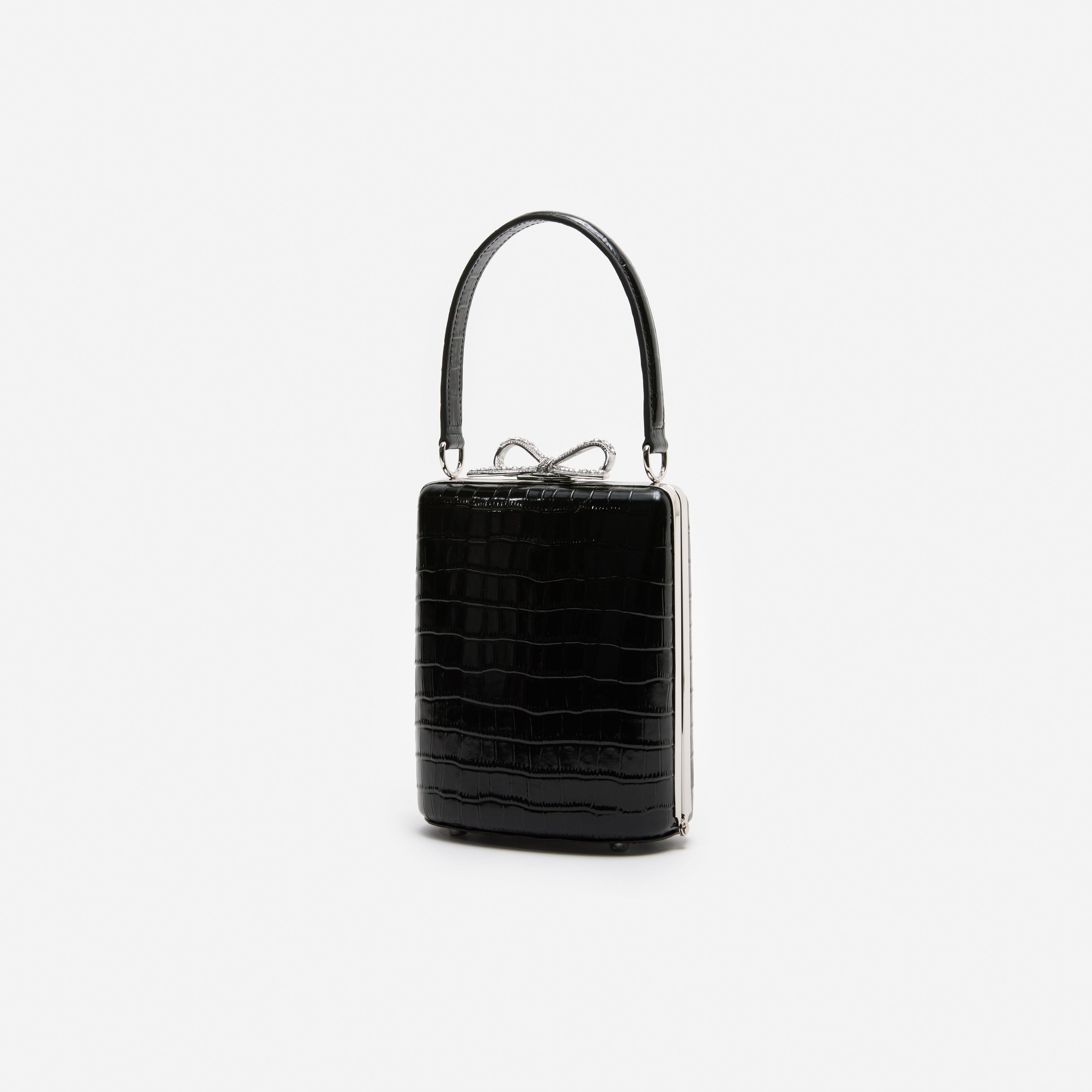 Black Croc Mini Bag – self-portrait