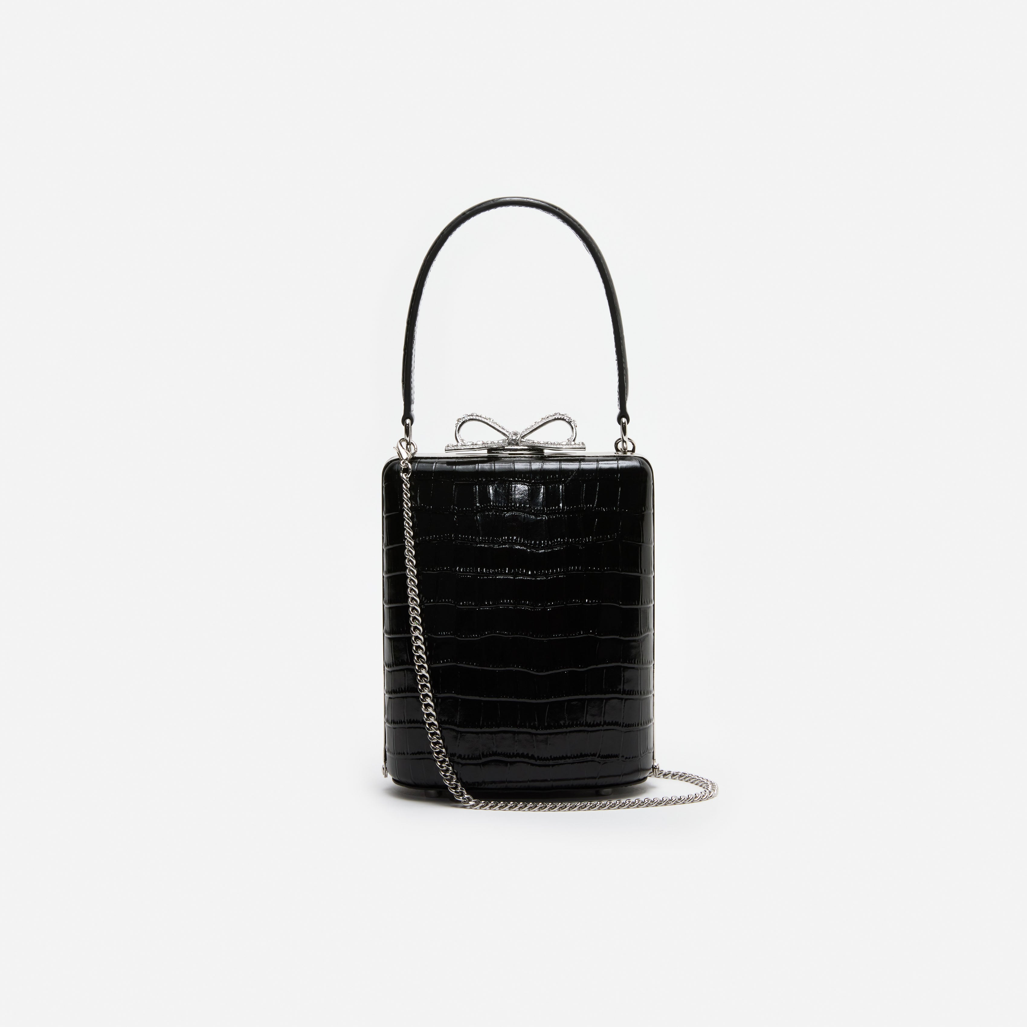 Black Croc Mini Bag – self-portrait