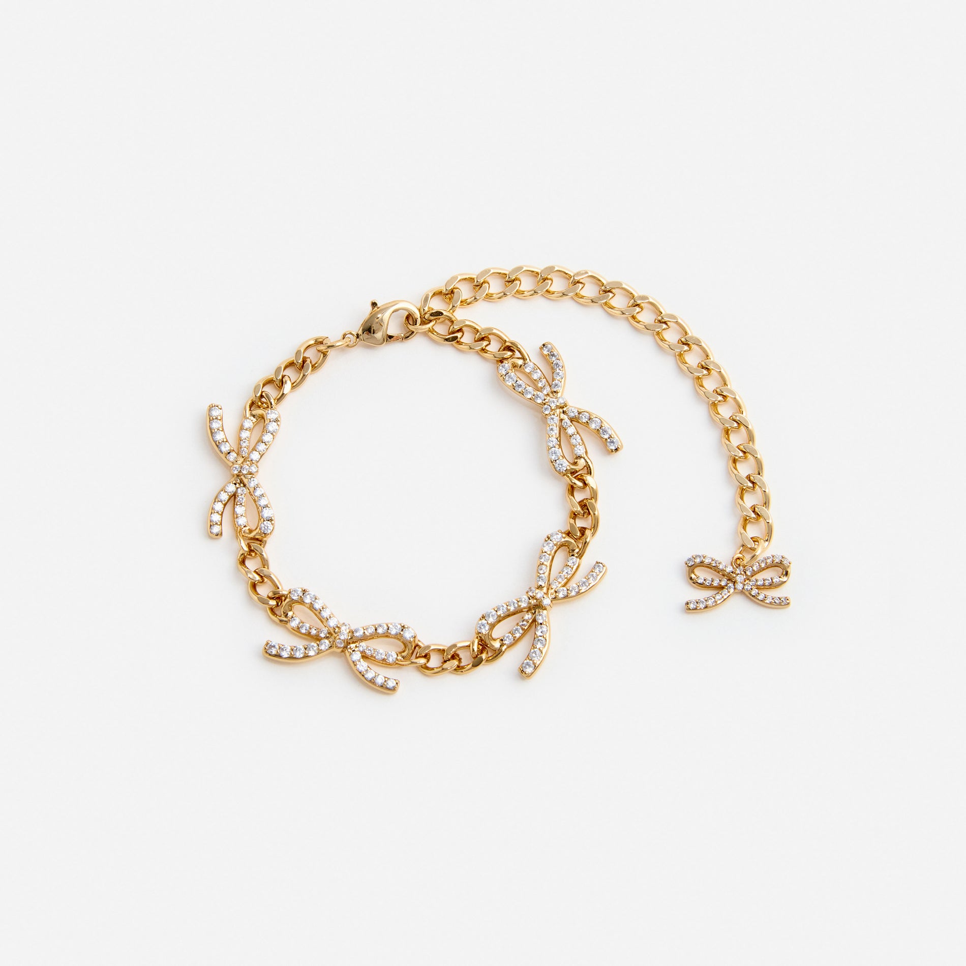 Gold Crystal Bow Bracelet