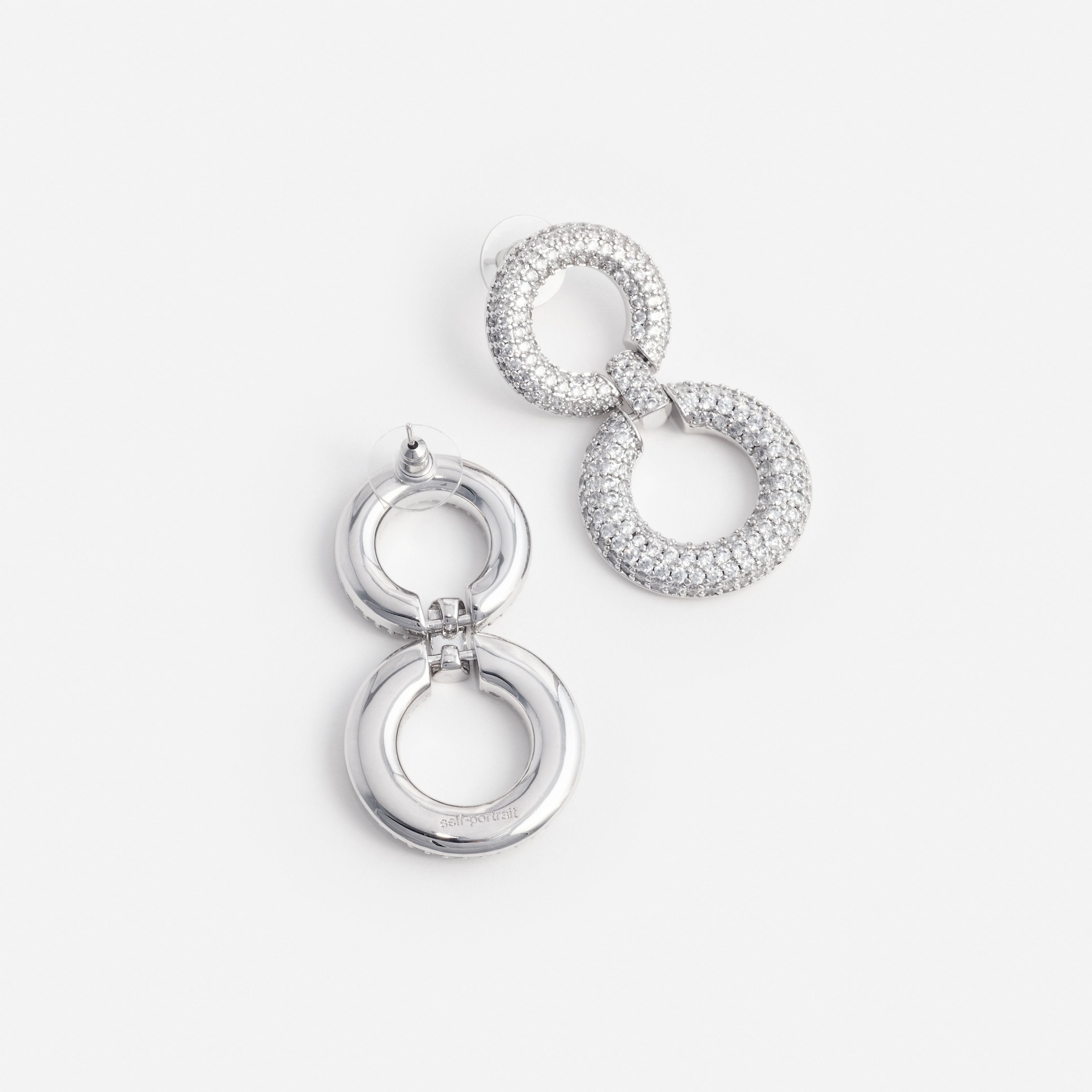 Crystal Link Two Tiered Earrings