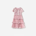 Pink Metallic Tiered Dress