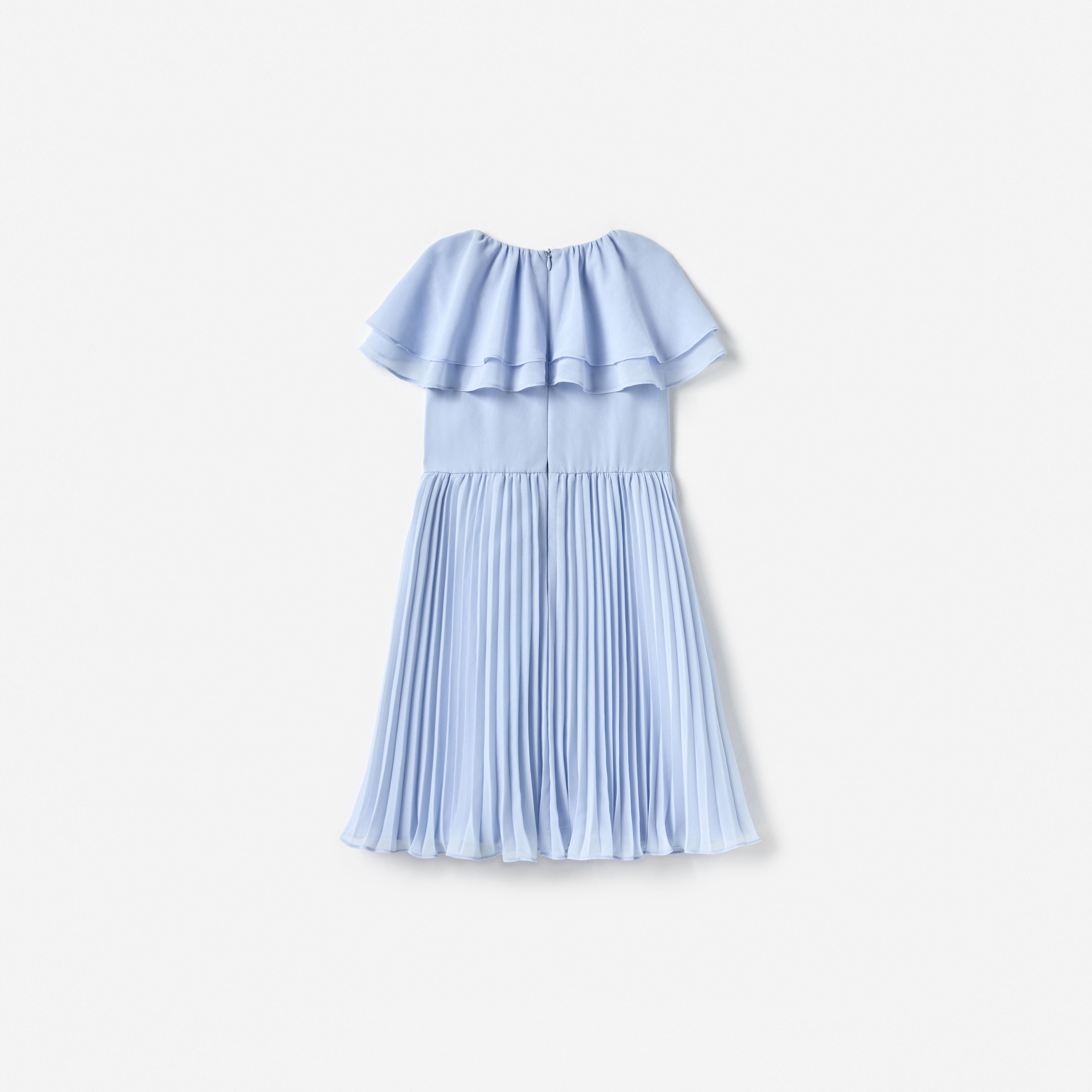 Blue Pleated Chiffon Dress – self-portrait