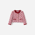 Burgundy Polka Dot Boucle Jacket