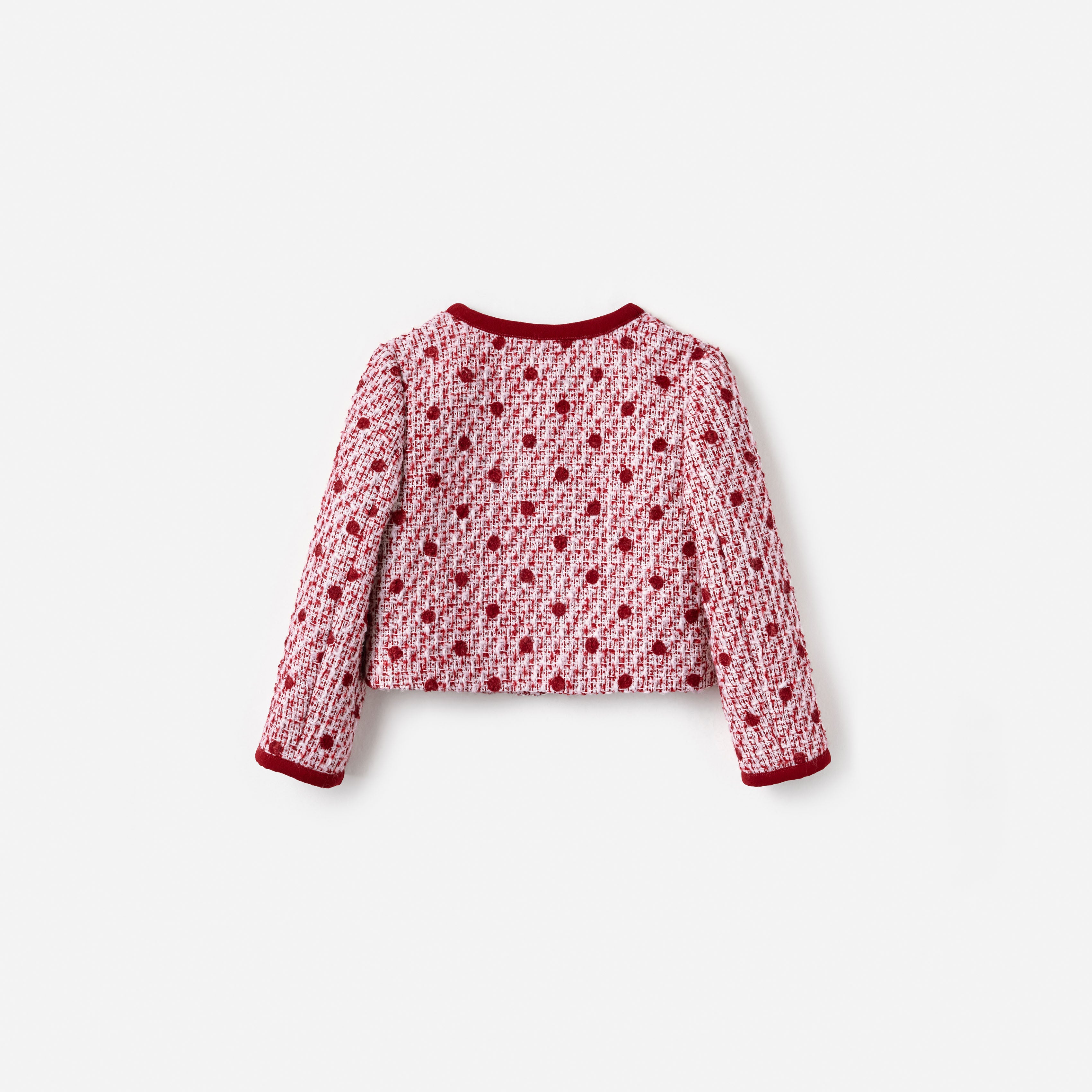 Burgundy Polka Dot Boucle Jacket