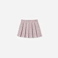 Pink Pleated Boucle Skirt