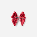 Burgundy Polka Dot Boucle Hair Bow