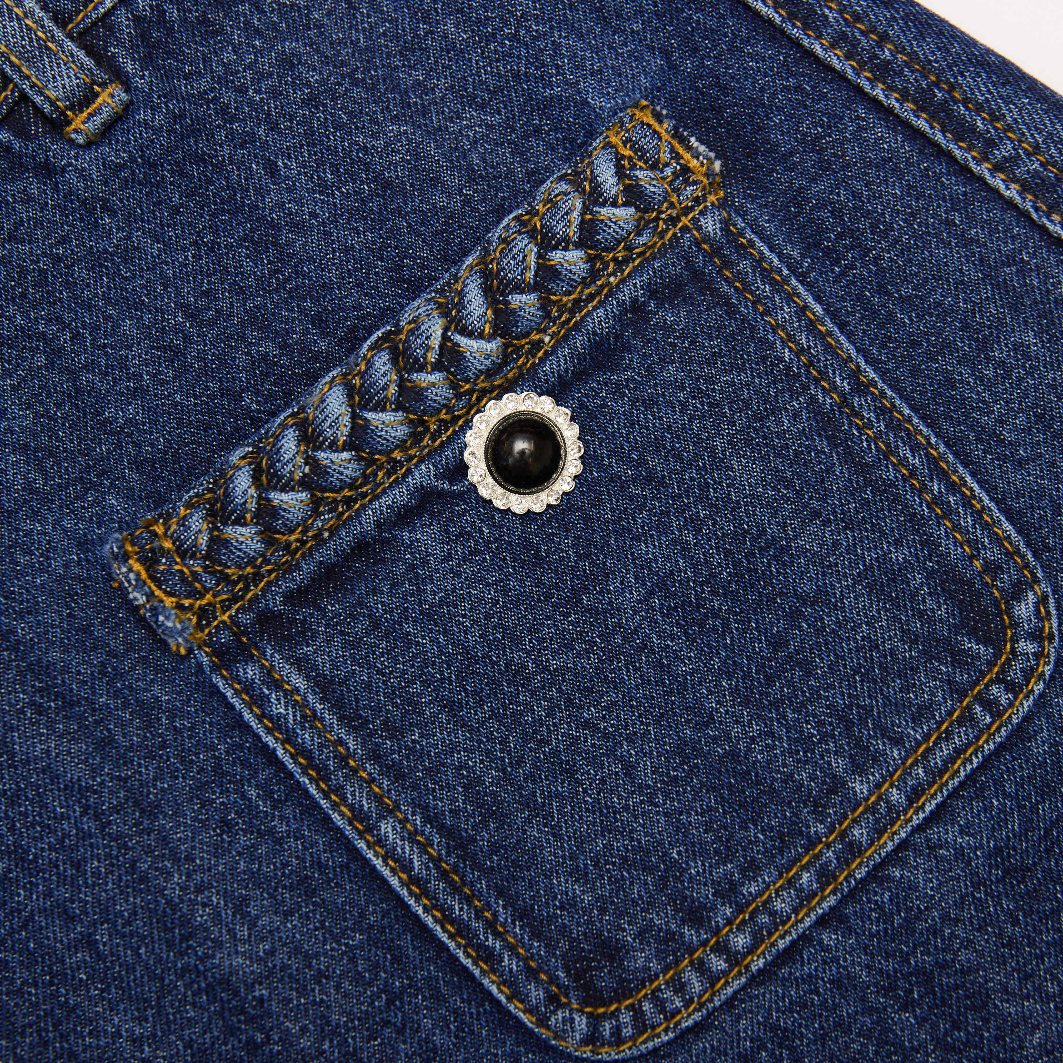 Denim Braided Mini Skirt – self-portrait