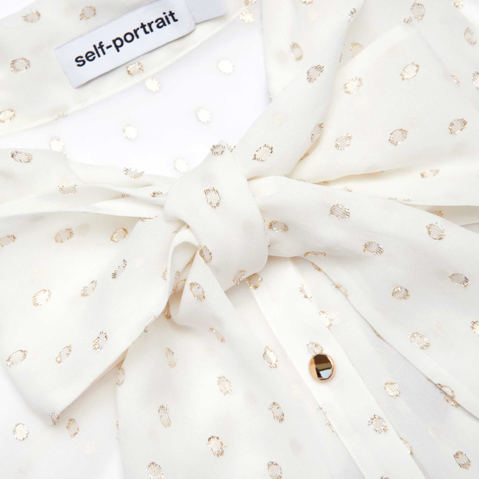 Cream And Gold Chiffon Blouse