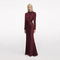Burgundy Satin Maxi Dress
