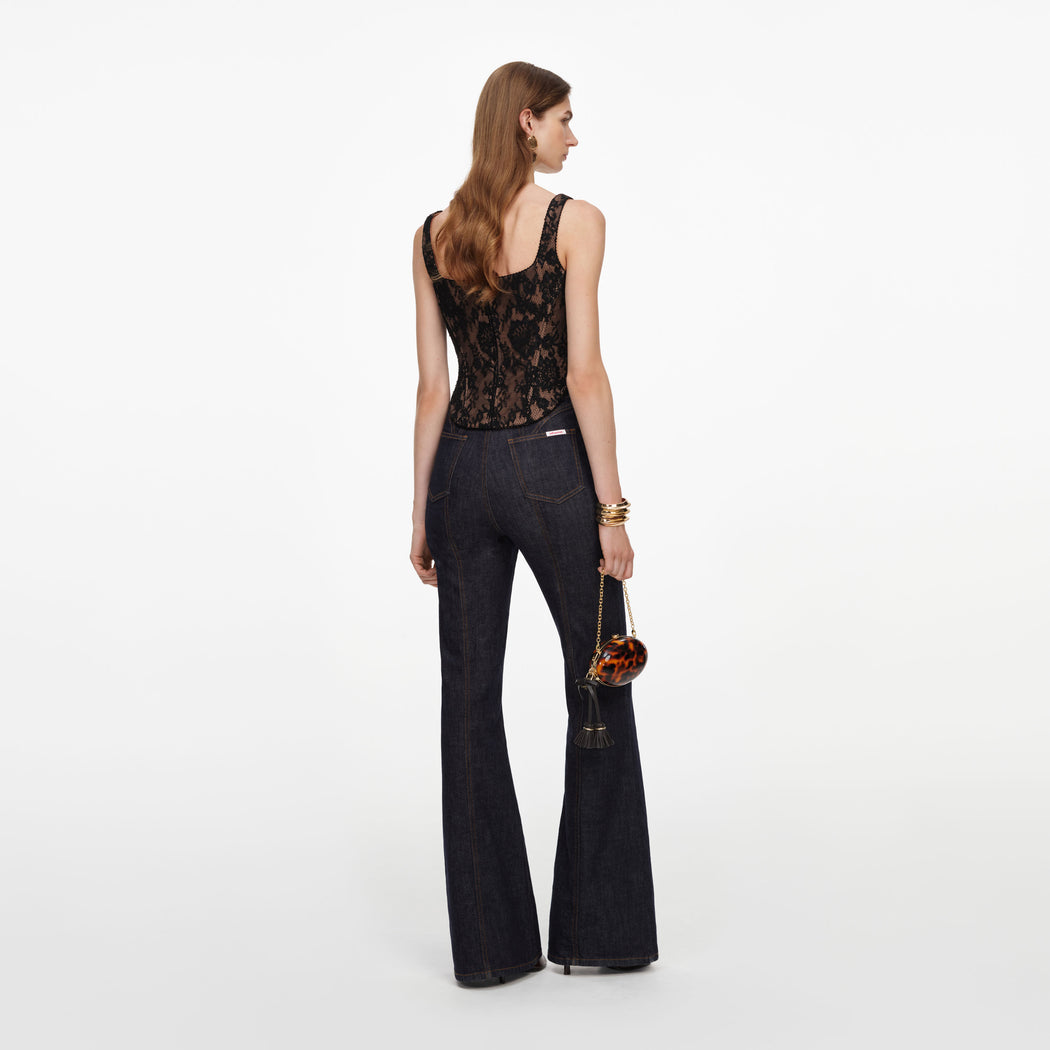 Black Lace Corset Top