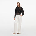 Black Lace High Neck Blouse