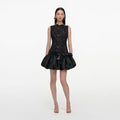 Black Lace Bubble Hem Mini Dress