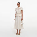 Cream Lace Boucle Midi Dress