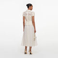 Cream Lace Boucle Midi Dress