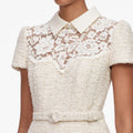 Cream Lace Boucle Midi Dress