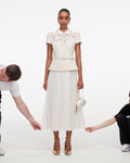 Cream Lace Boucle Midi Dress