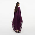 Purple Satin Fringed Kaftan