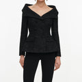 Black Metallic Boucle Jacket