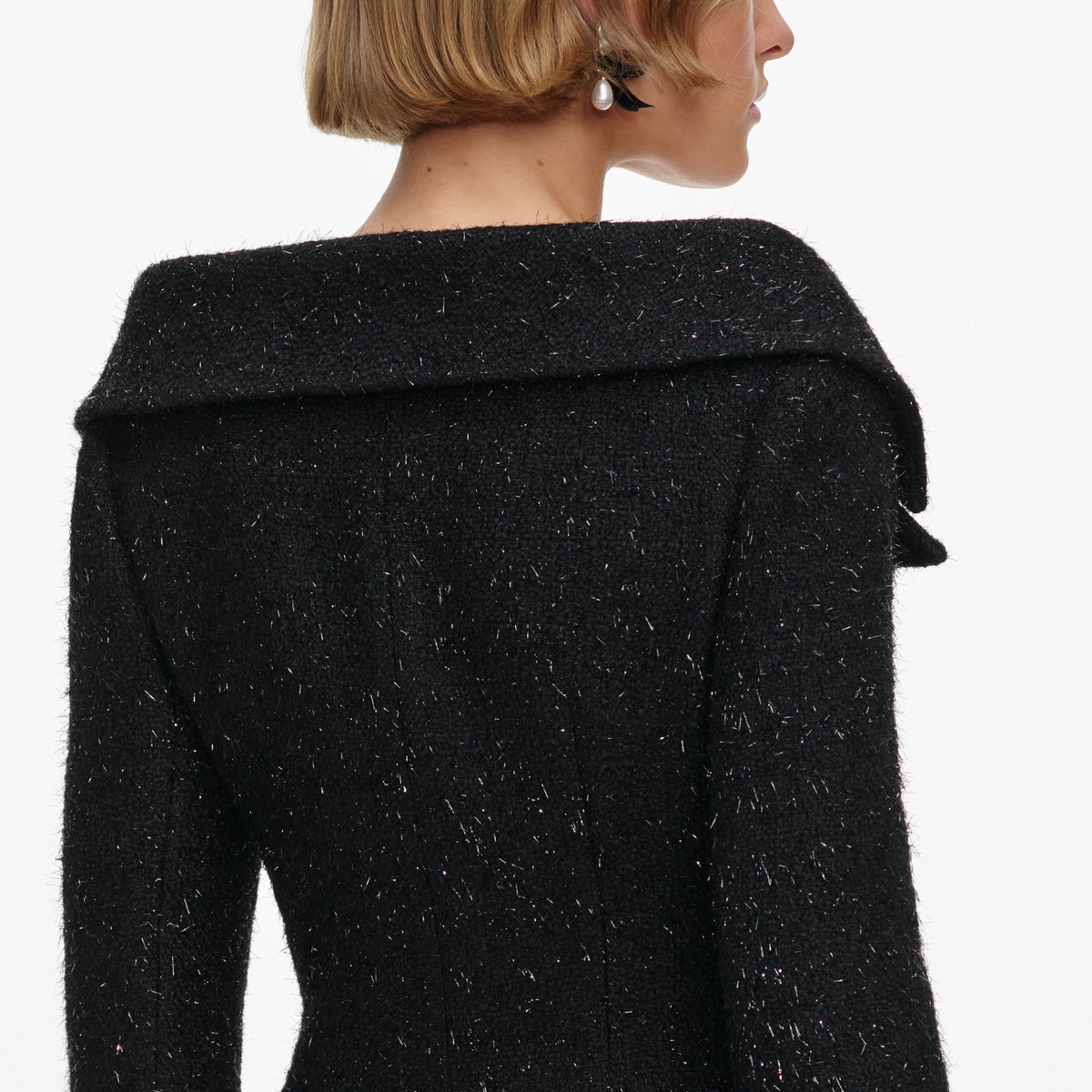self-portrait metallic boucle mini dress Black Metallic Boucle Mini Dress self-portrait-US