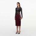Purple Faux Leather Skirt