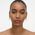 Crystal Flower Dangle Hoop Earring