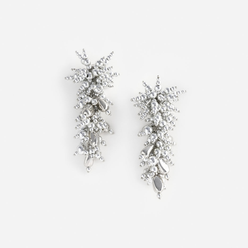 Silver Beaded Dangle Earring