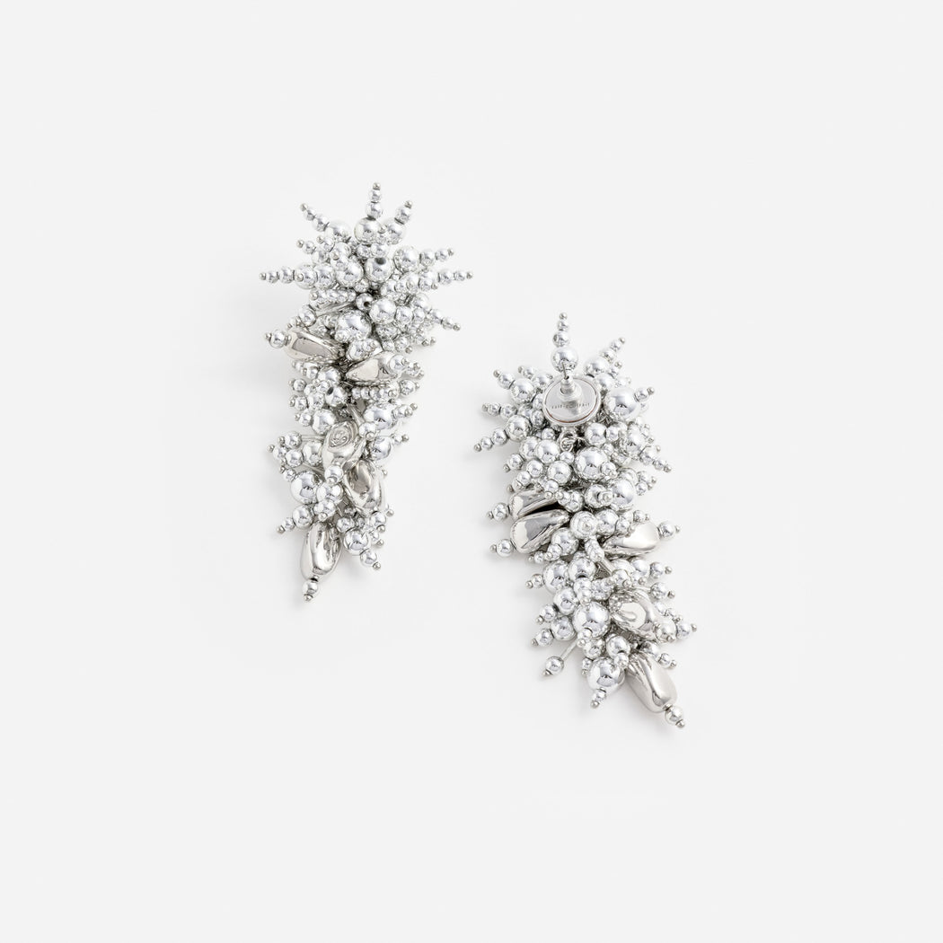 Silver Beaded Dangle Earring