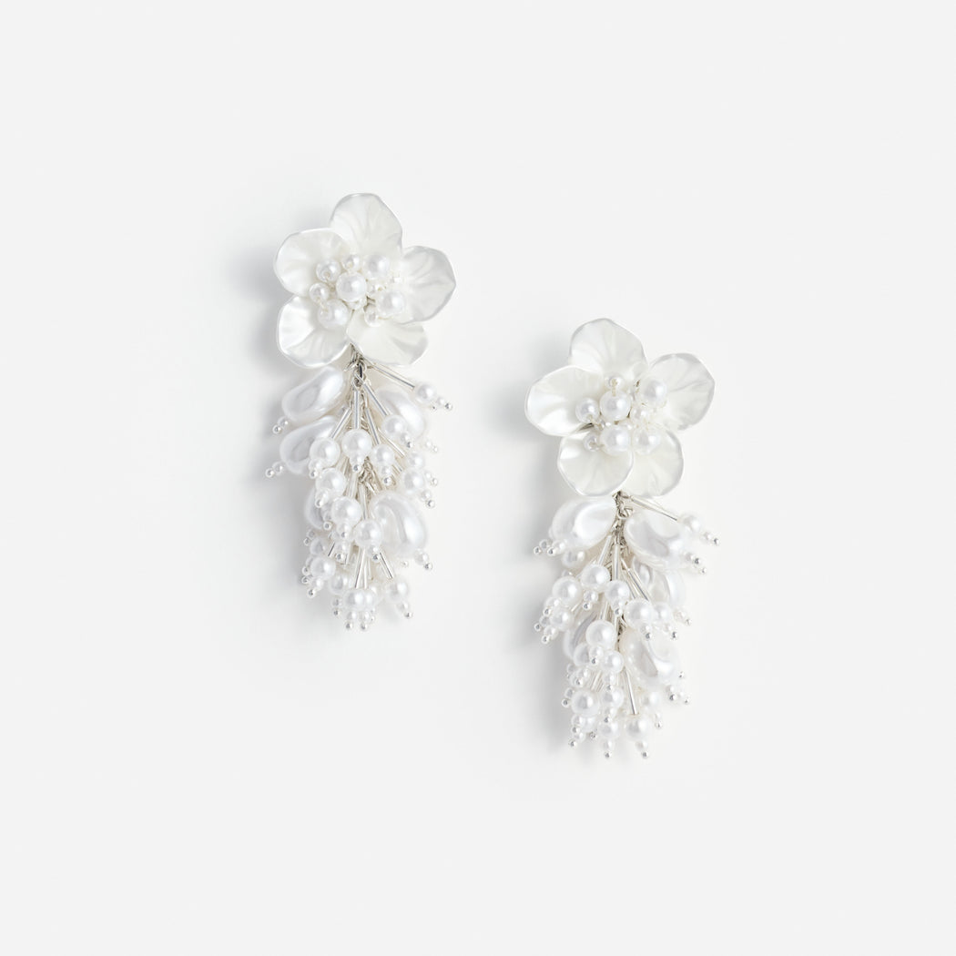 Pearl Flower Beaded Cluster Earring
