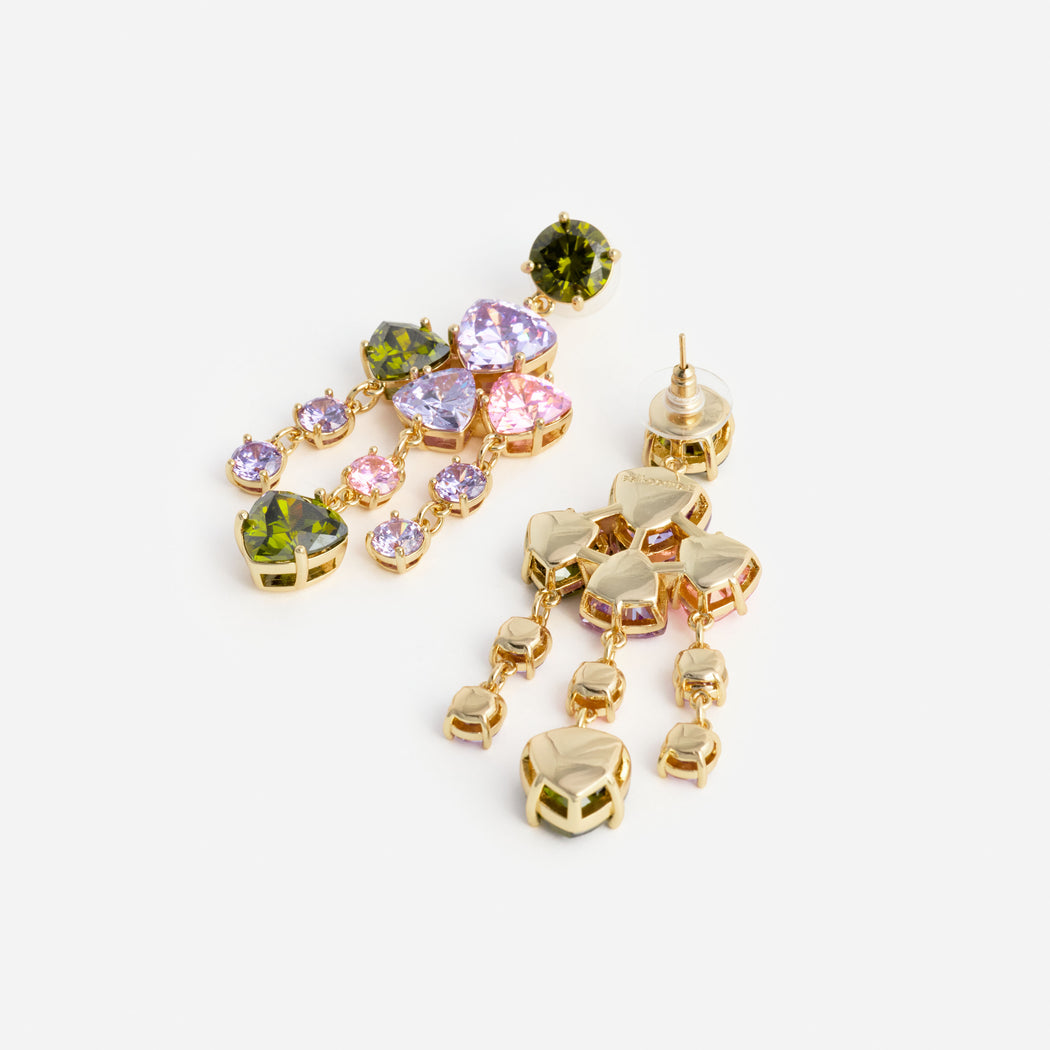 Multi Crystal Droplet Earring