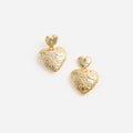 Gold Double Heart Earring