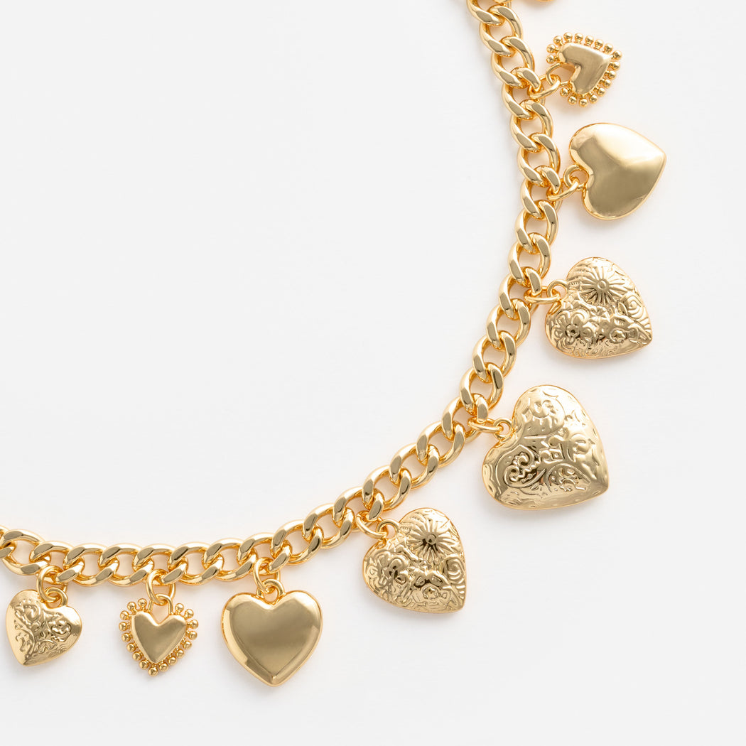Gold Heart Charm Necklace