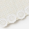 Cream Knit Flower Trim Dress