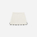 Cream Knit Contrast Trim Skirt
