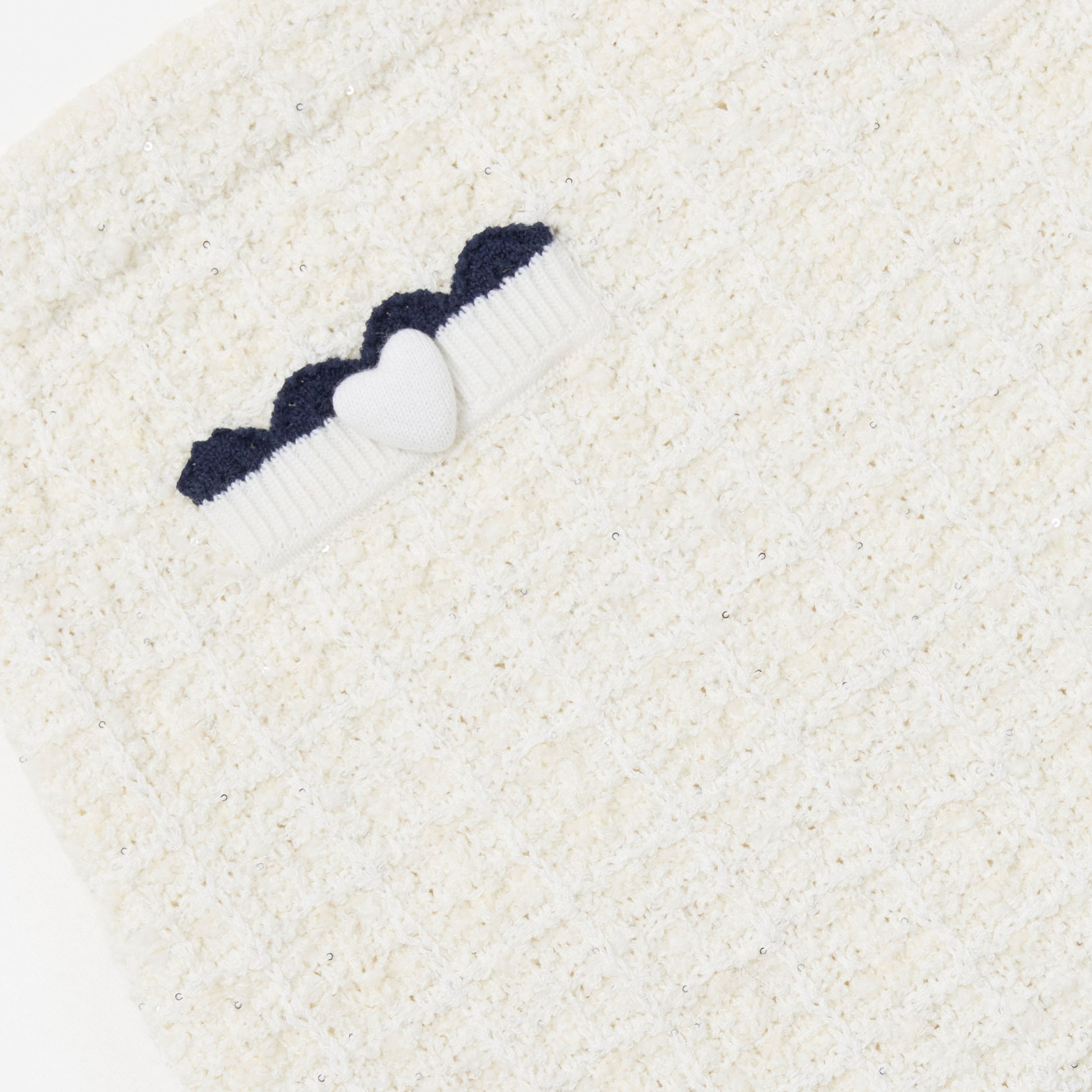 Cream Knit Contrast Trim Skirt