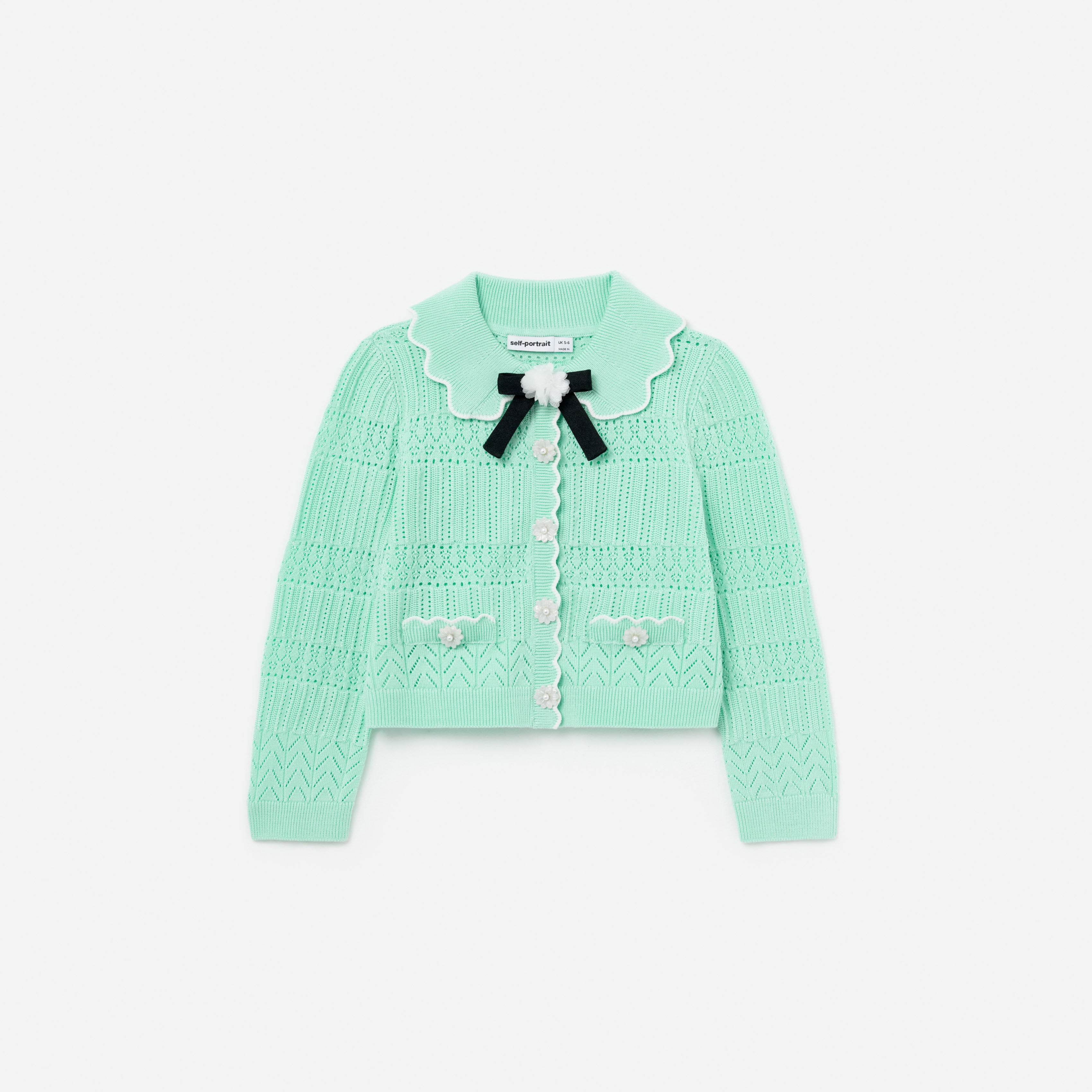 Mint Pointelle Knit Cardigan