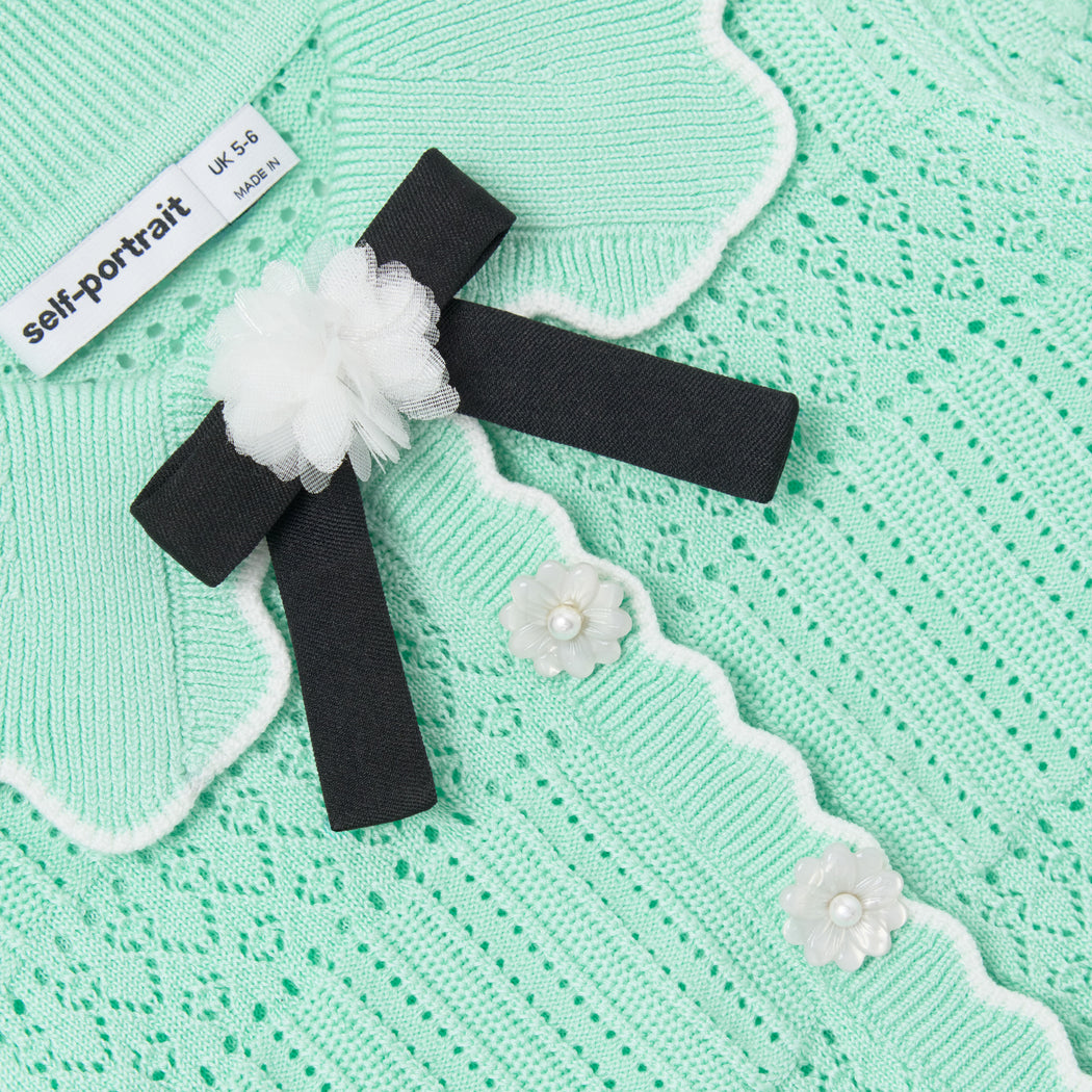 Mint Pointelle Knit Cardigan