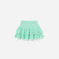 Mint Pointelle Knit Tiered Skirt