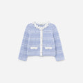Blue Check Knit Cardigan