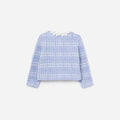 Blue Check Knit Cardigan