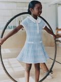 Blue Check Knit Dress