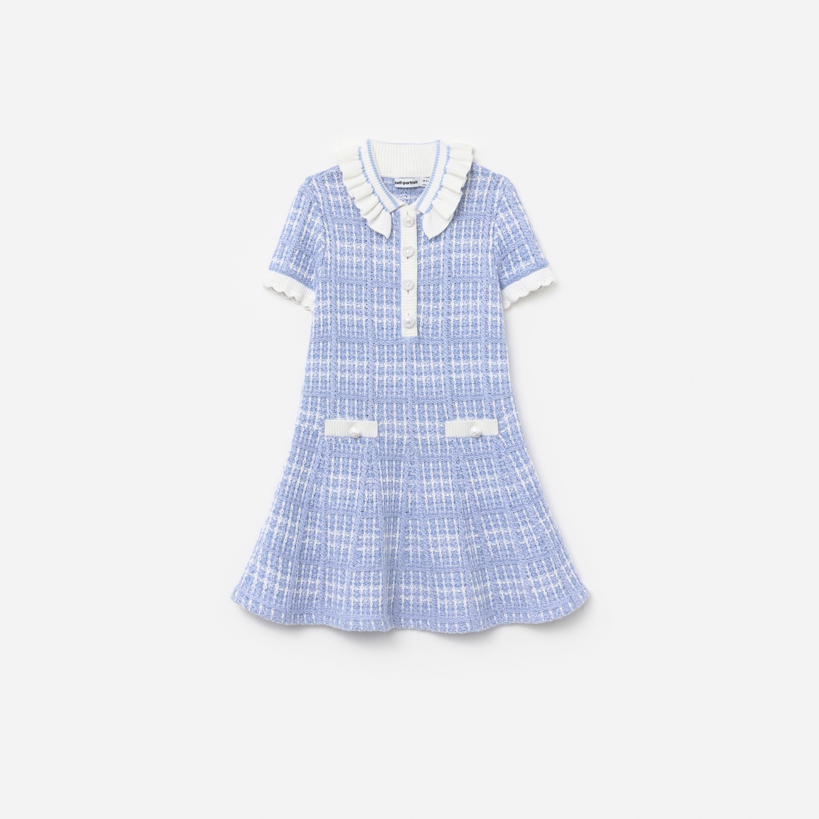 Blue Check Knit Dress