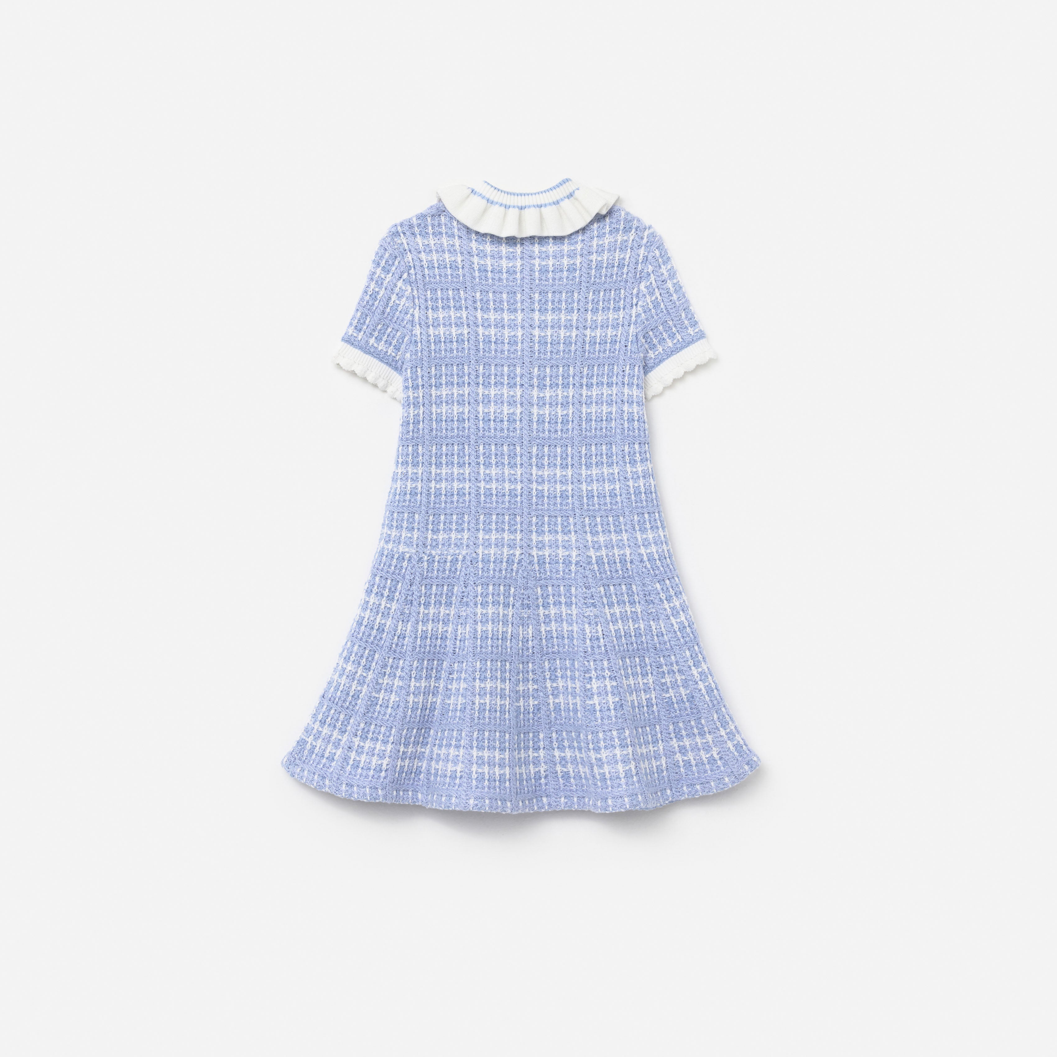 Blue Check Knit Dress