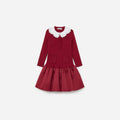 Burgundy Knit Taffeta Dress